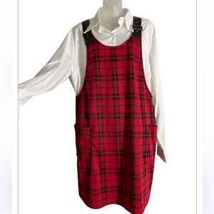 Plaid red jumper dress no boundaries NWT size XL Junior  holiday dress
